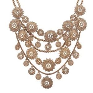 NWOT Marchesa Gold Statement Necklace